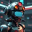 Placeholder: a retro-futuristic droid, space age, dystopia, stylised, digital art, 3d render