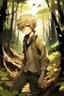 Placeholder: Dirty Blonde Anime Boy in the woods