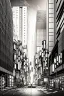 Placeholder: multiple bombs explosions, buildings of Tokyo greyscale