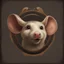 Placeholder: Rat cow, with rat ears and tail luneal caricature art