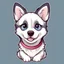 Placeholder: Cute Husky dog with adorable eyes / t-shirt design / clear lines