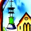 Placeholder: 8 k, water color, cartoon, high definition, old church bell,