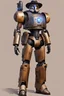 Placeholder: A Star Wars Combat Droid, Wearing Western Cowboy Clothes, Armour looks like Halo, Wearing a cowboy hat and a Cowboy Over-Coat.