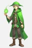 Placeholder: young elf green eyed student wizard full body