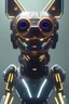 Placeholder: a beautiful full frame portrait digital painting of futuristic dogpunk robot, wide angle view, close-up, macro lens, centered camera, titanium accents, intricate details, small minutiae, tiny features, particulars, colorful, 8k, least ambient occlusion, volumetric lighting, volumetric clouds