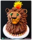 Placeholder: Lion king model made of chocolate cake with smarties