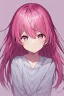 Placeholder: Portrait of a young pink haired anime girl that acts as an AI assistant, no background, facing the camera