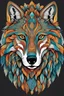 Placeholder: a mandala colorinA patterned wolf face colored in attractive coloursg wolf face