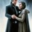 Placeholder: middle-aged carrie fisher embracing harrison ford in star wars, waist up portrait, photorealistic faces, intricate, masterpiece, expert, insanely detailed, 4k resolution, cinematic smooth, intricate detail , soft smooth lighting, soft pastel colors,