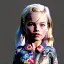 Placeholder: Margot Robbie toddler, full body, leather jacket, floral shirt, floral skirt, shoe, soft skin, dramatic lighting, hyper realistic