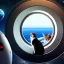 Placeholder: hyper-realistic spaceship interior with a cat looking through porthole at milkyway, floating astronaut in suit behind cat, 8k resolution, high-quality, fine-detail, detailed matte, intricate, 3D octane render, illustration, digital art, brian froud, howard lyon, anna dittman, greg rutowski,