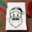 Placeholder: Line drawing of Santa clause on sketch paper,Bill Bell, smiling, portrait, detail