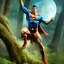 Placeholder: dhalsim as superman flying through forest, 4k, Highly Detailed, perfect eyes, Digital Illustration, Cinematic Lighting, Realistic, Sharp Focus, Centered, Beautifully Lit, Bioluminescent by Stanley Artgerm Lau