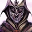 Placeholder: dnd, fantasy, watercolour, portrait, head, face, ilustration, dark cultist, hooded figure, armour, satanic