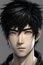 Placeholder: Anime man black hair realistic