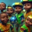 Placeholder: kente scene, octane render, high detail, smiling boys