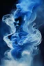 Placeholder: blue smoke in a shape of a person cloud air elemental humanoid