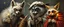 Placeholder: master oil painting with some air brush, fluffy hyena fox merchant sailor priest racoon gremlin realistic and creepy, straight from the lich lab, in the style of Escher and Titian