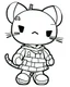 Placeholder: outline art for real Boba Hello Kitty coloring page, Japanese manga style, cartoon style, cute face, white background sketch style, full body is a must, only use outline, clean line art, no shadow, bold outline