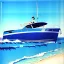 Placeholder: fullbody inside frame,sea,classic style concept, vintage SpeedBoat vehicle, retro design study, toned colors