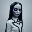 Placeholder: addams family,wednesday make up, wednesday black dress, wednesday hair, hyper detail, octane render, unreal engine 5, 8k resolation