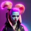 Placeholder: Pretty cyber woman, yellow hair, sci-fi, sweet face, black, natural, pink, geisha style, symmetric plane, neon style, a lot of led lights, fog, rain, leather coat, vibrant color, highly detailed, art stations, concept art, smooth, unreal engine 5, god rays, ray tracing, RTX, lumen lighting, ultra detail, volumetric lighting, 3d, finely drawn, high definition, high resolution.