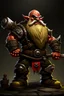 Placeholder: gnome warrior enraged fury berserker fantasy barbarian armored wild savage angry axes cleaver attack striking swinging chopping dual wielding two weapons mad consumed warcraft war knight soldier strong attacking furious wrath small silly