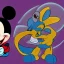 Placeholder: mickey mouse like kaiju with five eyes and three ears by walt disney