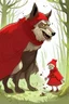 Placeholder: Imagen de la la escena de caperucita roja con el lobo feroz disfrazado de abuelita, basada en el cuento "Caperucita Roja"