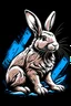 Placeholder: masterpiece, best quality, Siberian rabbit, simple logo background, in the style of japanese manga, duotone, professional quality panting, ultra detailed, joyful lightning, multiple colors with some shades, half body shot