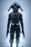 Placeholder: All Black female german soldier, ghost, wearing high tech mask, white smoke, dark, rage, sorrow, high definition, ultra 8 k, volumetric lighting, blue fire, fog