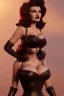 Placeholder: Rita Hayworth as evil queen in black leather, busty, cleavage, curvy, angry, stern look. character design by cory loftis, fenghua zhong, ryohei hase, ismail inceoglu and ruan jia. unreal engine 5, artistic lighting, highly detailed, photorealistic, fantasy