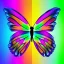 Placeholder: butterfly logo with rain bow marbul background