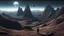 Placeholder: 4k, hyper-realistic, Ultra-HD, Ray-tracing, Alien planet, mountainous, Stars, Dark, Monolith, space