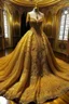 Placeholder: a very royal near easten golden luxurious and big wedding dress