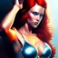 Placeholder: Epic full body portrait of busty atletic young beautiful Red Sonja Boris Vallejo styles