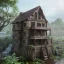 Placeholder: House waterfall made of chocolate is flowing, unreal engine