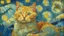 Placeholder: Portrait of a cat by Van Gogh