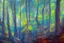 Placeholder: Rocks, trees, 2000's sci-fi movies influence, friedrick eckenfelder impressionism painting