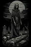 Placeholder: death standing over graves t-shirt desing