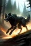 Placeholder: a black wolf, Clint Cearley, magic the gathering artwork, concept art, fantasy art