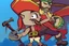 Placeholder: Cartoony and muscular Captain Jack Sparrow, Legend Of Zelda: Wind Waker style, stylized, colorful, adventurous.