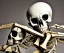 Placeholder: skeleton hat thinking, clamp tool attacked to head, archive