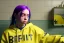 Placeholder: Billie Eilish, lying, in the bathroom