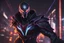 Placeholder: Jhin venom in 8k solo leveling shadow artstyle, mask, wapen, close picture, neon lights, intricate details, highly detailed, high details, detailed portrait, masterpiece,ultra detailed, ultra quality