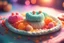 Placeholder: knitted dream, food, neon colors in sunshine, ethereal, cinematic postprocessing, bokeh, dof