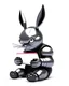 Placeholder: Soft batman Bunny robot working on a smartphone