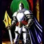 Placeholder: 90's TCG art retro fantasy art of white knight