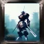 Placeholder: a robot samurai run, black armor, ultra realistic, unreal engine, cinematic lighting, octane render, masterpiece art by Yoji Shinkawa, picture in frame, frame around