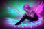 Placeholder: black light art neon colors cute sleeping fairy